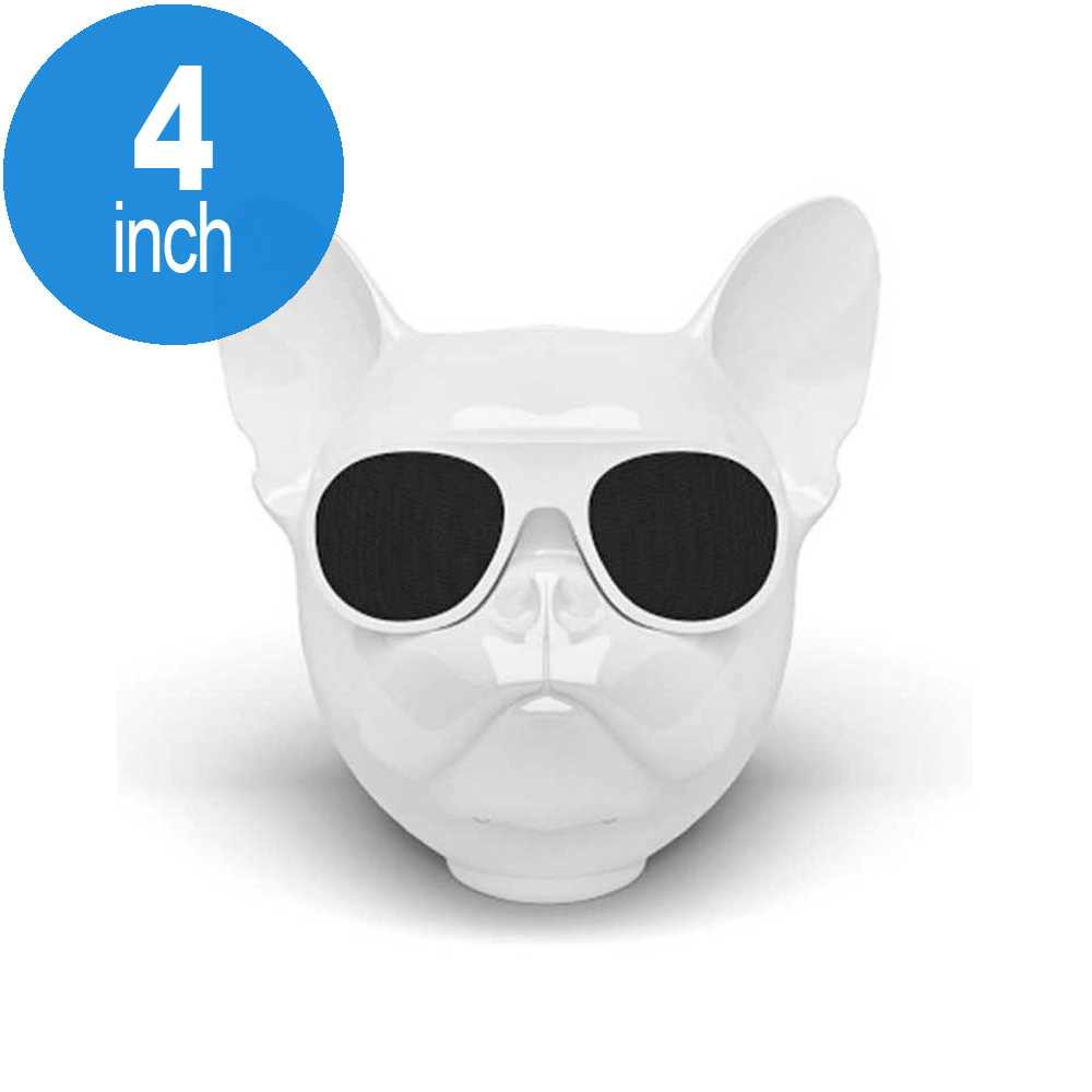 Small Size Cool Design SUNGLASSES Pit Bull Dog Portable Bluetooth Speaker (White)
